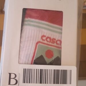 Casablanca Logo Red & White Athletic Crew Socks